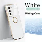 Роскошный чехол-подставка с кольцом-держателем для телефона Samsung Galaxy S21 Ultra S21 Plus S21 5G S20 Fe S21 ультратонкий квадратный силиконовый чехол