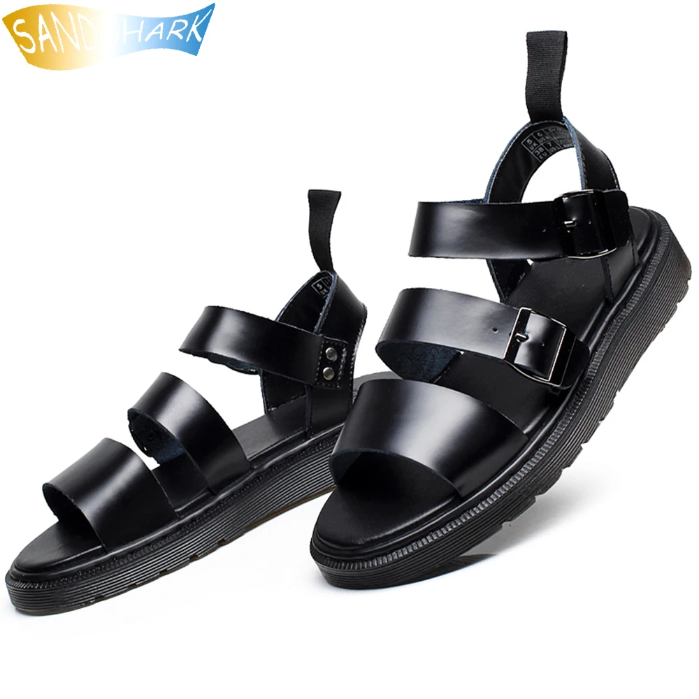 

100% Cow Leather Sandals For Women 2022 Genuine Leather Summer Beach Thick Platform Sandalies Ladies Roman Shoes Hip-hop Sandals