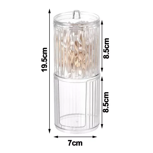 

2023New in 1 Acrylic Multifunctional Round Transparent Container Cosmetic Makeup Cotton Pad Organizer Jewelry Storage Box Jars H