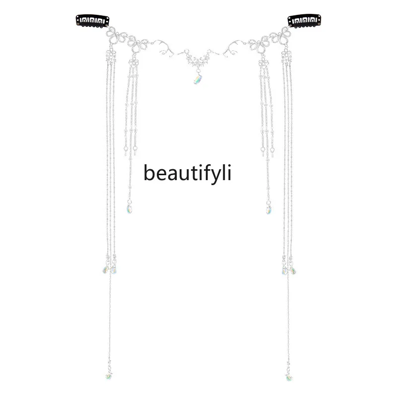 

yj New Bridal Retro Water Drop Tassel Hairpin Forehead Ornament Forehead Diamond Antique Style Wedding Hair Accessories