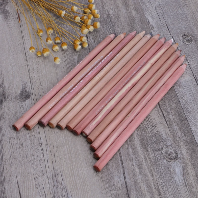 

2022 New 12Pcs Professional Soft Pastel Pencils Wood Skin Tint Pastel Colored Pencil