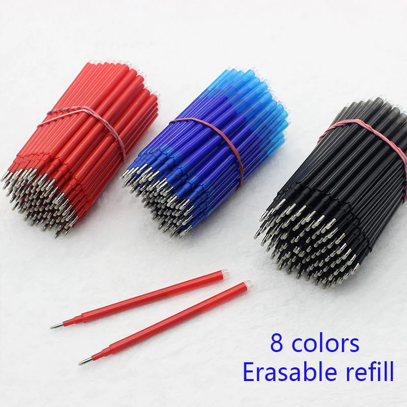 5/10/20Pcs Erasable Gel Pen 0.7Mm Replacement Press Refill School Writing Stationery Accessory 8 Color Ink Washable Handle Rods