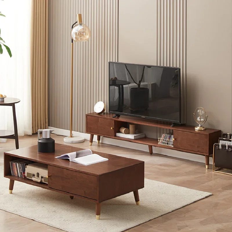 Деревянная мобильная подставка для телевизора современная роскошная консоль