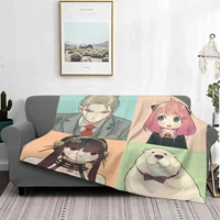 spy x family blanket anime soft throw blanket flannel living roombedroom warm blankets sofa throw plush bedspread all seasons