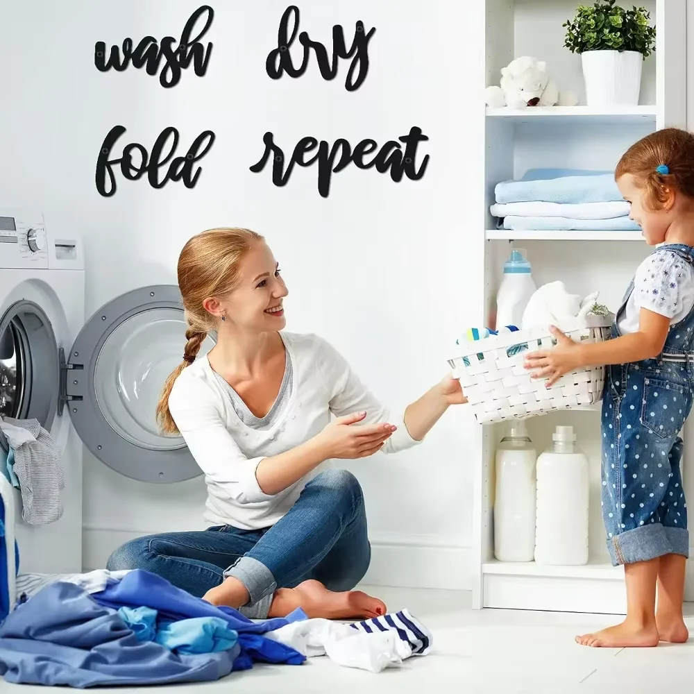 Набор металлических табличек для стирки из 4 предметов стиль дома со стиркой