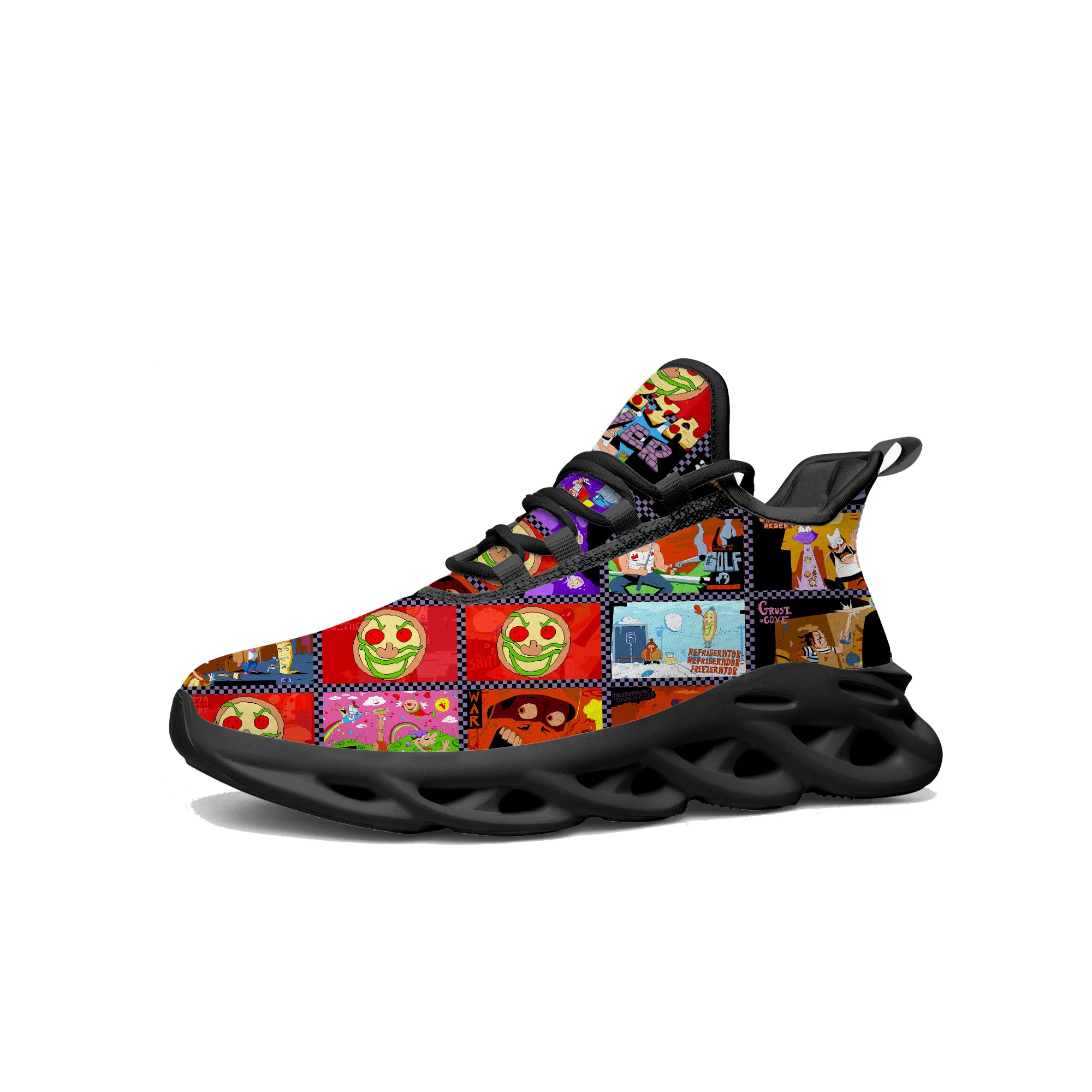 

Pizza Tower Flats Sneakers Cartoon Game Mens Womens Teenager Sports Running Shoes High Quality Fashion Tailor Made Lace Up Shoes