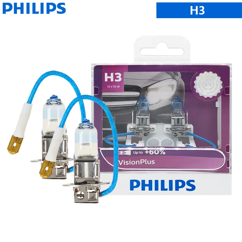 

Philips Vision Plus H1 H4 H7 H11 HB3 HB4 9005 9006 автомобильный галогенный головной свет Автомобильный яркий светильник + 60% видение автомобильные оригинальные лампы, пара