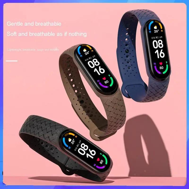 

Силиконовый умный ремешок для часов, модный плетеный браслет для Xiaomi Band 5 6, дышащий и сменный ремешок для часов Mi Band 7