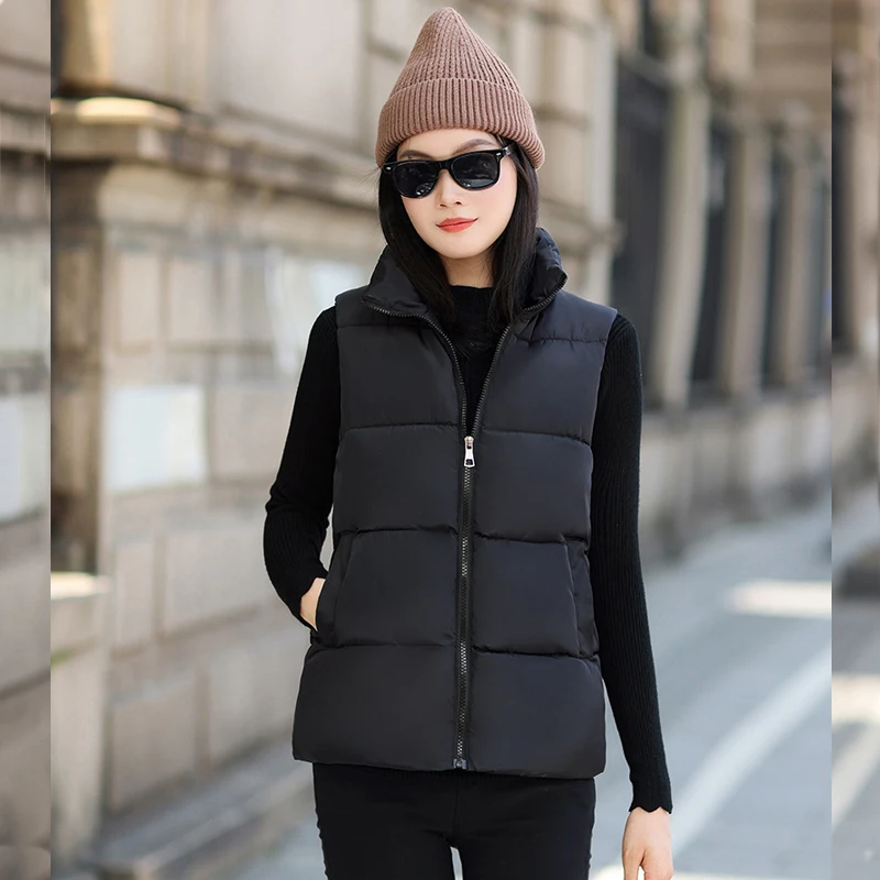 

Black Plus Chalecos Vest Female Size Clothes Feminina Warm Women Cotton Girl Winter Wadded Coat Jacket Jackets 2022 Women