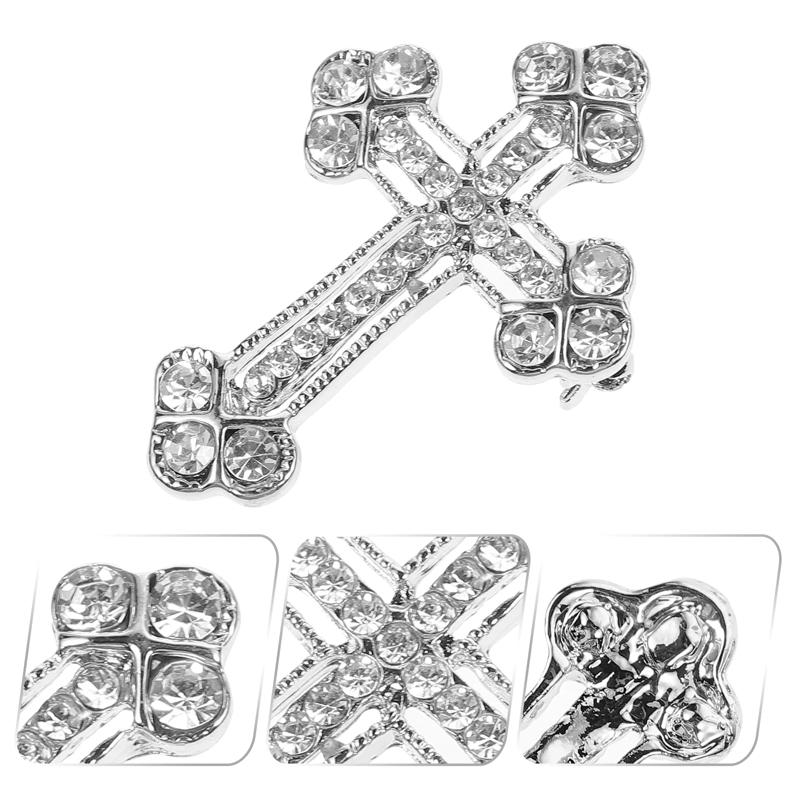 

Delicate Cross Brooches Crystal Rhinestones Brooch Pin Breastpin Jewelry Accessories Gift for Men Women Girls