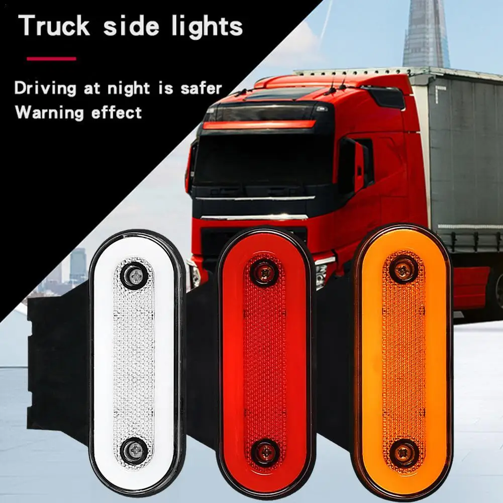 

Truck Side Marker Light Clearance Lamp with Bracket for Trailer Tractor Lorry Warning Light Car External Lamp 12V 24V