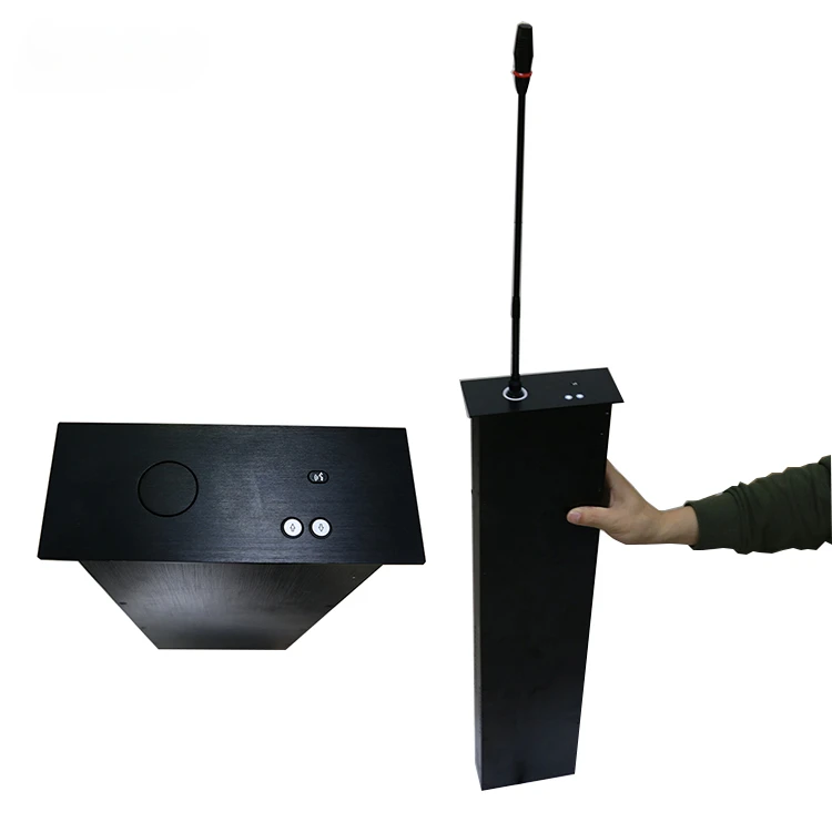 

Central Control Desktop Hidden Motorized Brushed Aluminum Alloy Microphone Lift for Audio Conference System