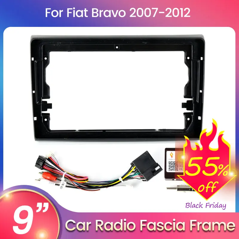 

For Fiat Bravo 2007 2008 2009 2010 2011 2012 Car Radio Fascia Frame and Cable CANBUS BOX Dash Fitting Panel Kit For 9inch host