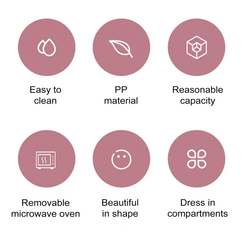 Ланч-бокс с 3 отделениями герметичный для взрослых и детей 900 мл