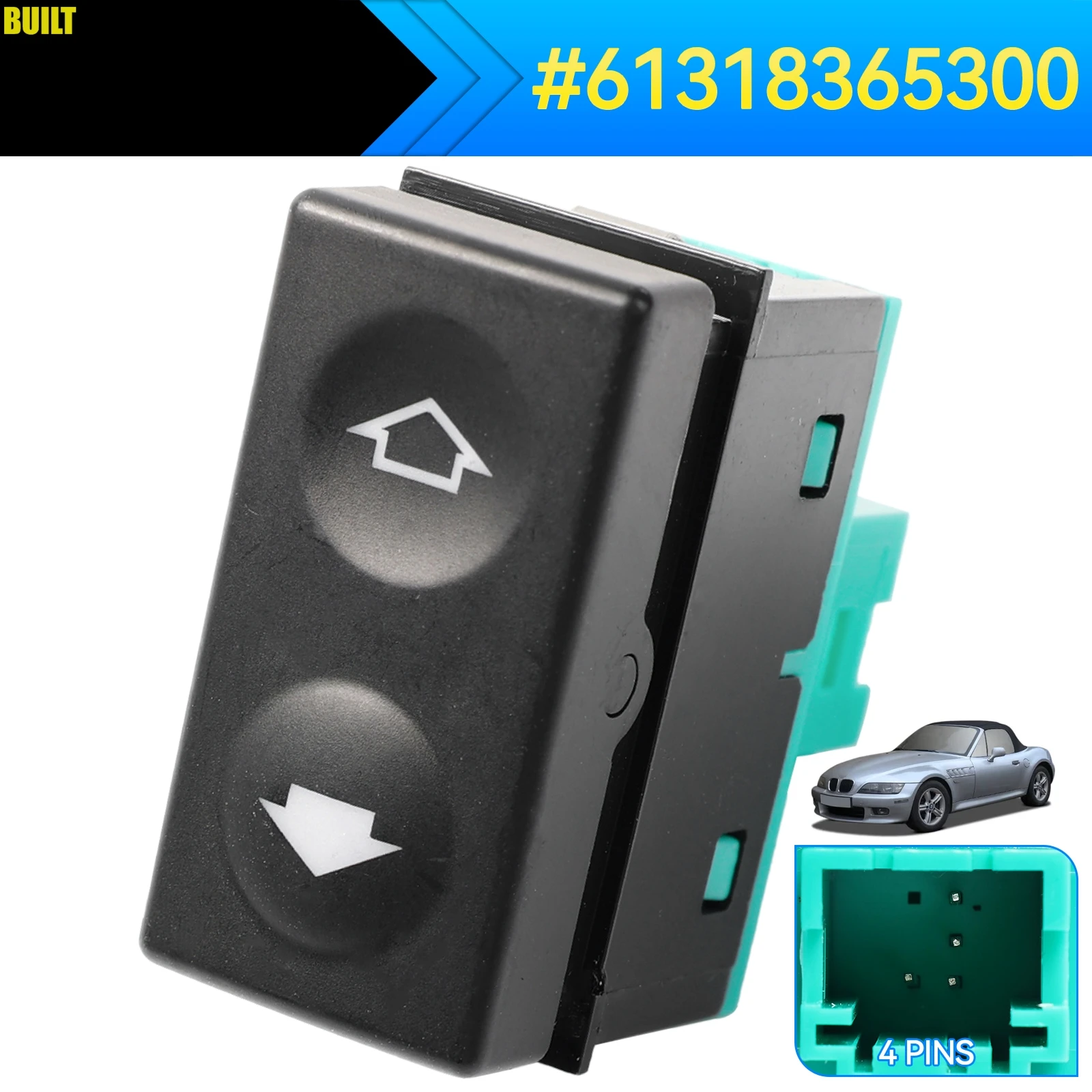 

Переднее электрическое стекло автомобиля, переключатель люка на крыше, кнопка подъема 61318365300 Подходит для BMW E36 318i 318is 325i 328i M3 Z3 1992-2002 гг.