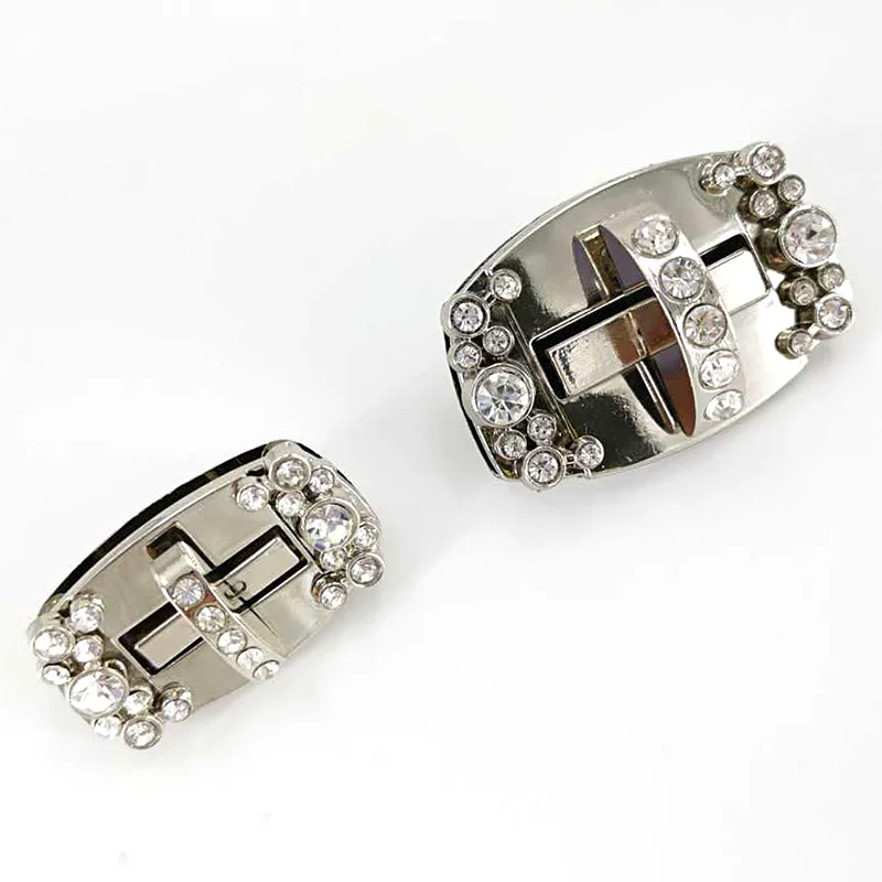 1pc Women Rhinestone Metal DIY Clasp Turn Twist Lock For Bags Shoulder Bags Purse Bag Buckle High Quality Hardware Accessories