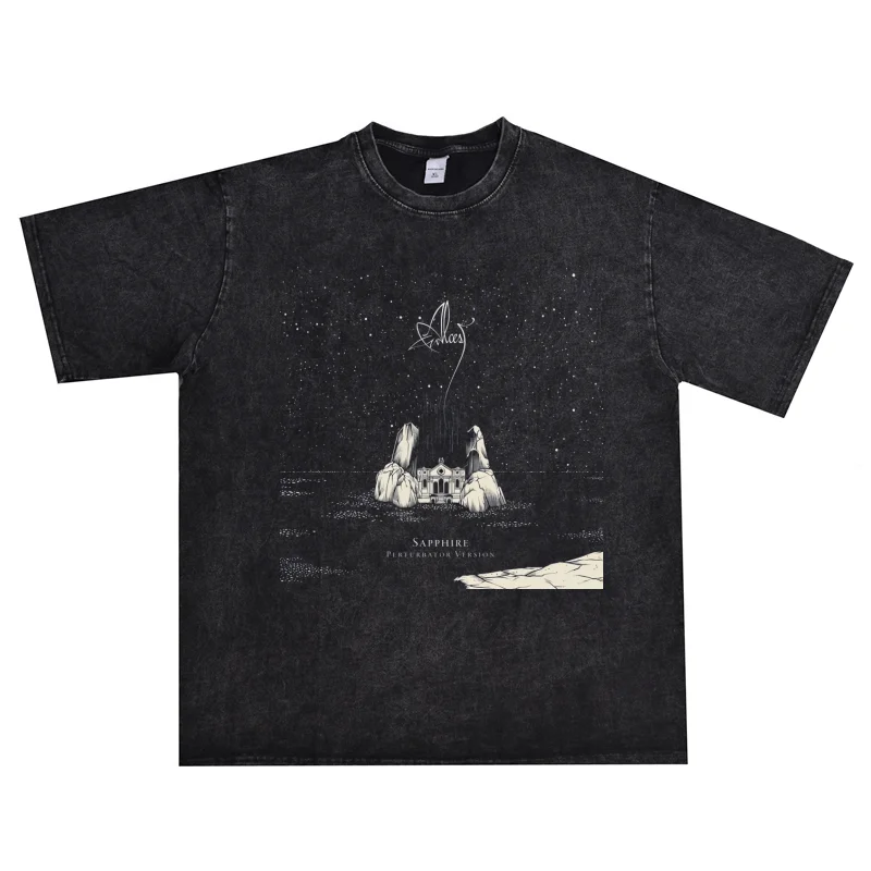 Футболка с короткими рукавами и принтом Rock Metal Alcest Band Direct Injection плотный хлопок