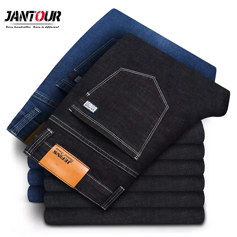 2022New Brand New Men's high quality Jeans Business Casual Stretch Jean Classic Trousers Denim Pants Male Black Blue 40 42 4