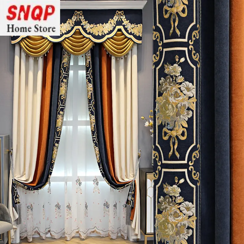 

Simplicity High-end Light Luxury Style Modern Curtains for Living Room Luxury European Curtain for Bedroom Custom Shading