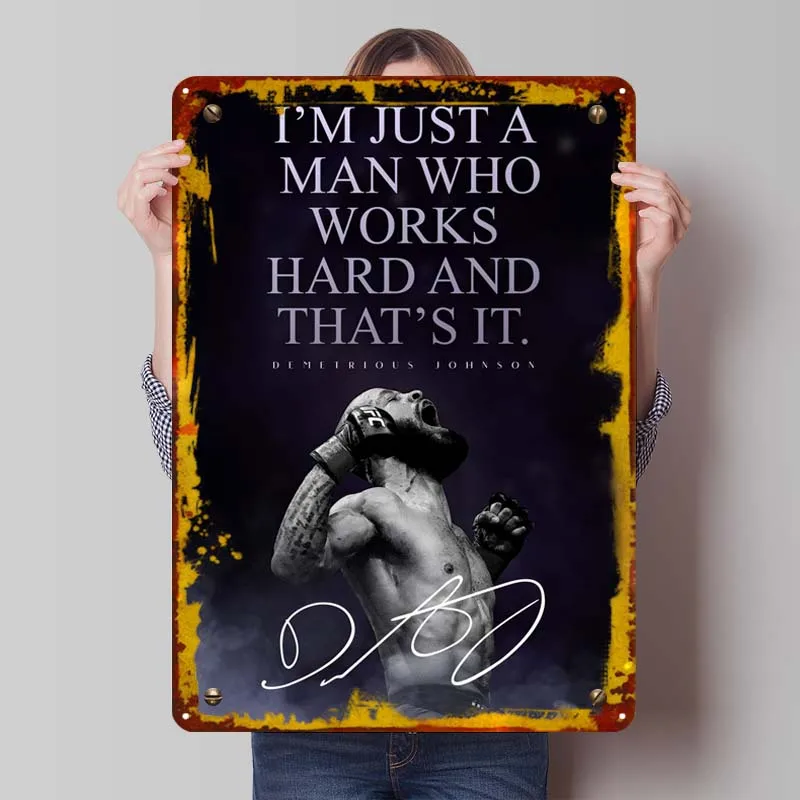 Жестяная вывеска Demetrious Johnson спортивный постер ретро металлические вывески на