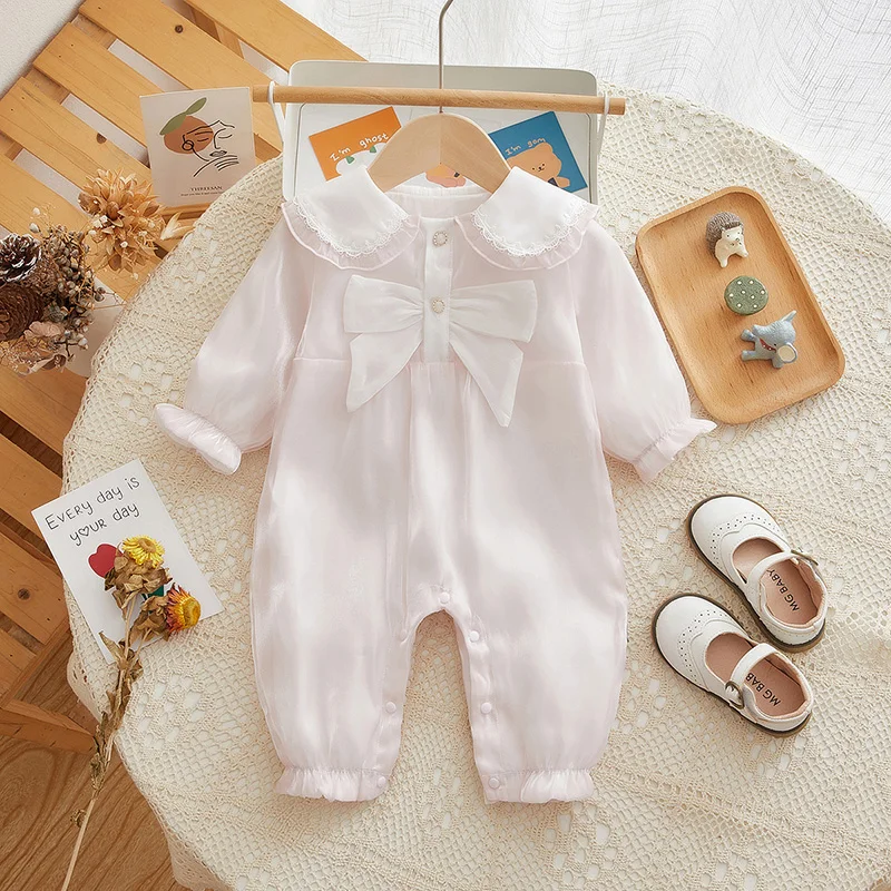 

Детское боди с длинным рукавом и бантом