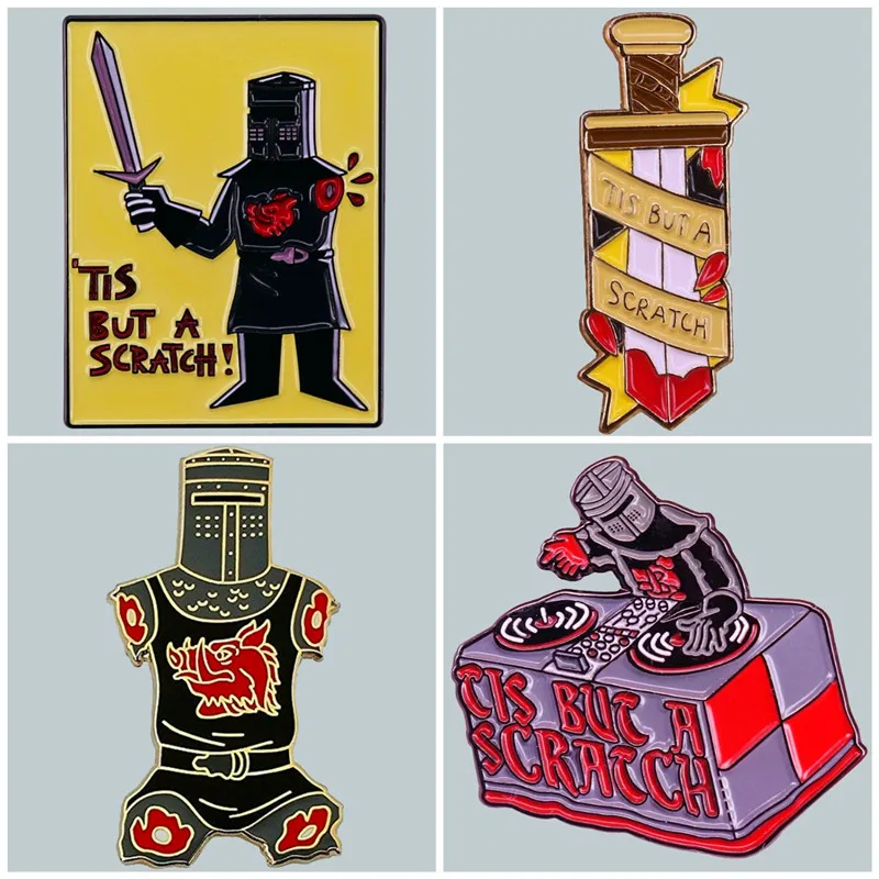 

The Holy Grail Tis But A Scratch Enamel Brooch Pin Brooches Lapel Pins Badge Denim Jacket Jewelry Accessories