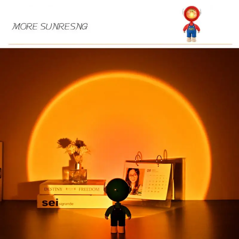 

Астронавт закат ночные огни космический проектор лампа для прямой трансляции фон как Галактический проектор атмосфера для детской спальни