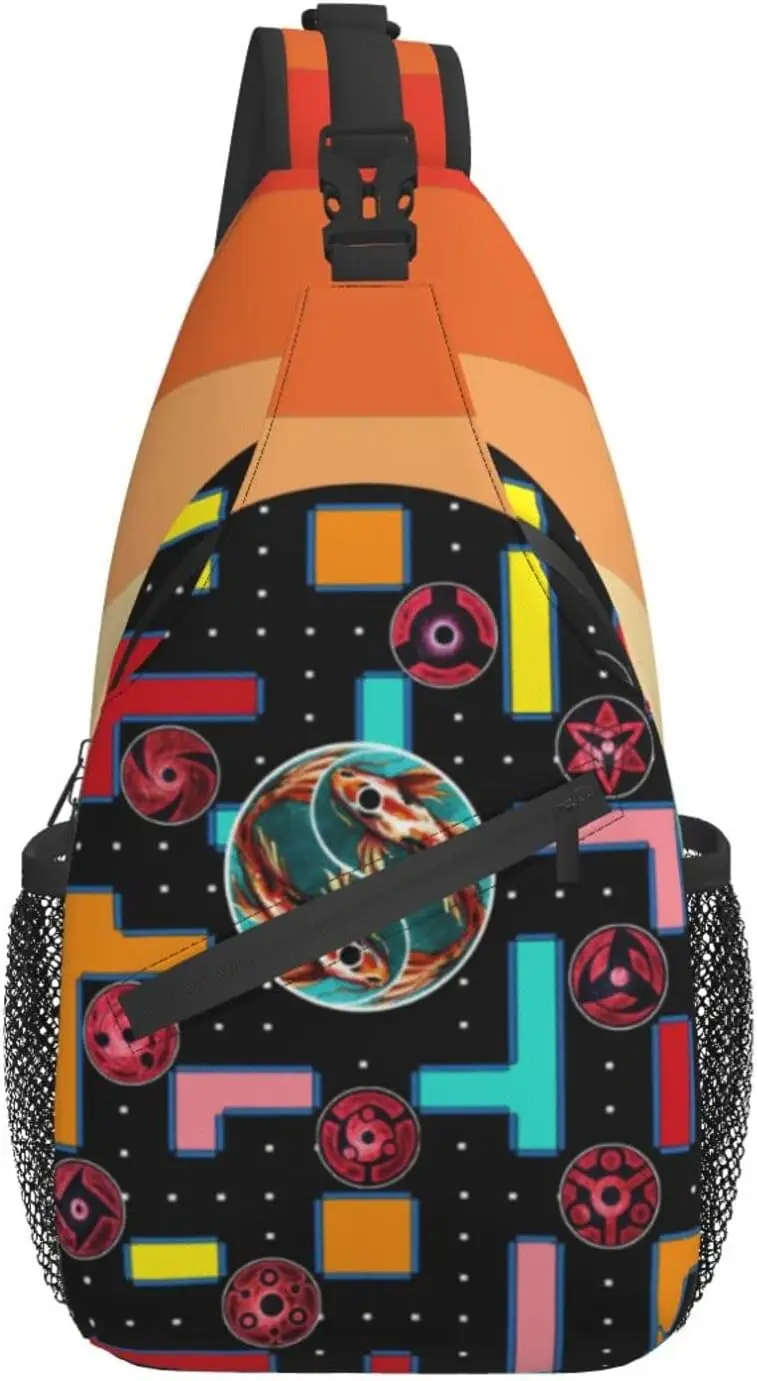 

Star Gaming Block Chest Sling Bag Crossbody Backpack Travel Hiking Casual Daypack For Women Men One Size