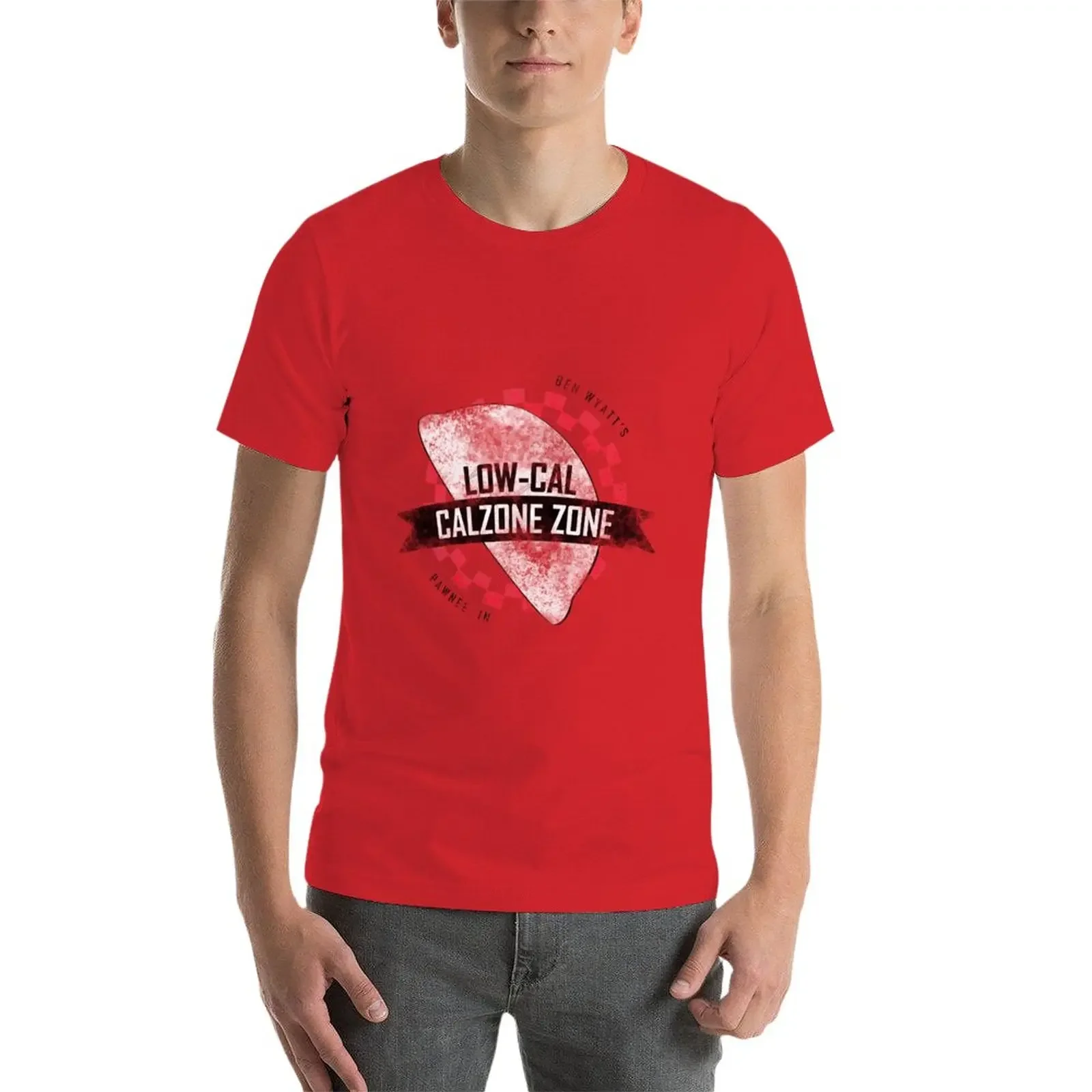 Новая футболка Ben Wyatt Low-Cal Calzone Zone винтажная с рисунком таможенные футболки