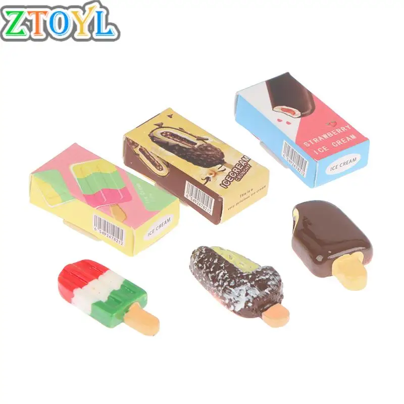 

1 Набор 1:12 кукольный домик мини Радужный мороженое шоколад с упаковочной коробкой декоративная игрушка