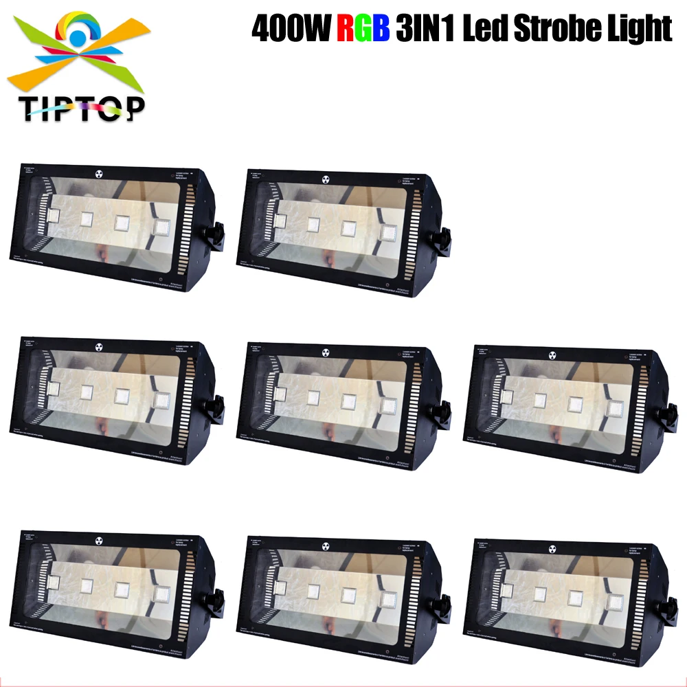 8 Pack 4 x 100W RGB 3IN1 COB Stage Led Flash Light DMX Control Blinder and Wash Light DJ Disco Lights Sound Activated TP-S400RGB