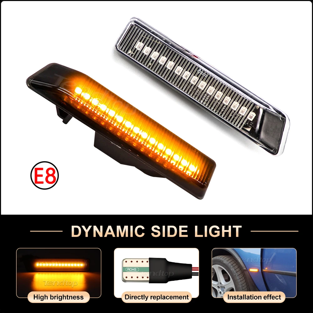 Dynamic Side Marker Repeater Indicator Light Sequential Turn Signal Lamp LED Flashing For BMW X5 E53 1999-2006 3 Series E36 M3