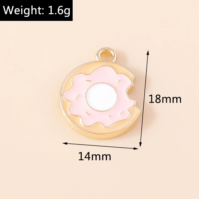 10 шт. эмалевые Подвески в виде пончиков 14 х18 мм
