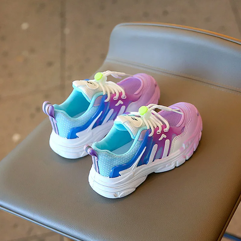 2022 Autumn Fashion Purple Platform Sports Shoes for Girls Outdoor Children's Sneakers Boys Breathable Kids Shoes basket enfant