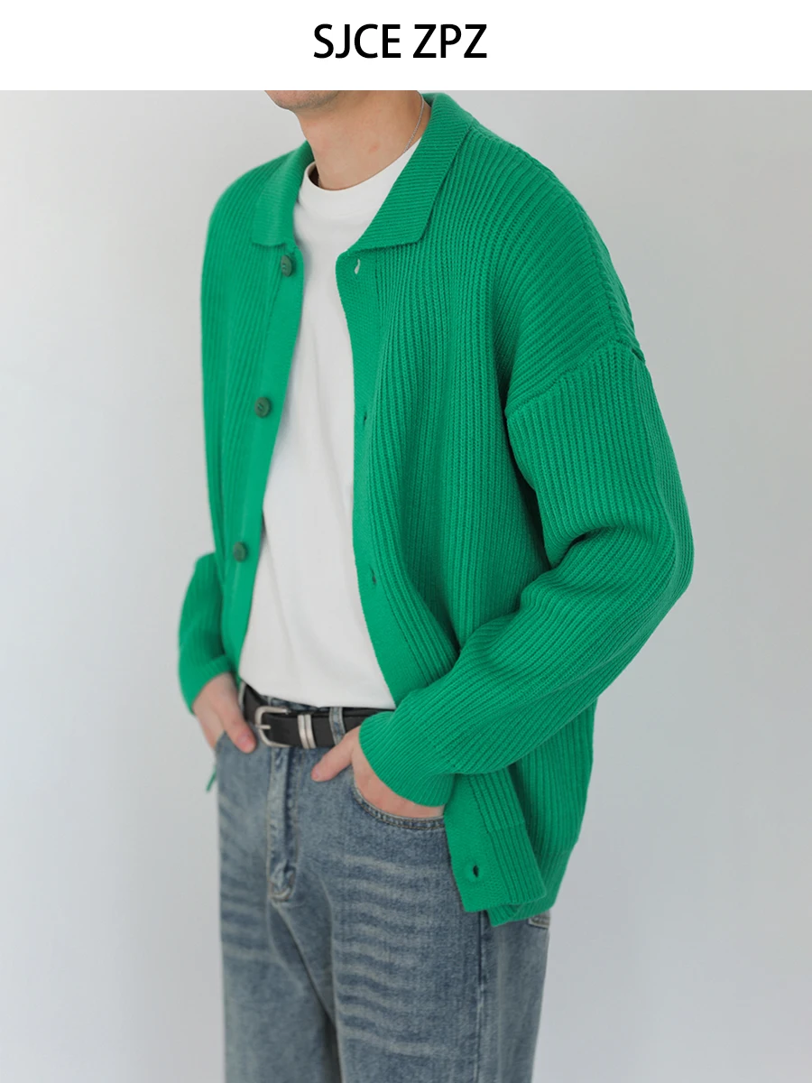 ZPZ осень-зима Корейская серия свободный воротник длинный рукав вязаный мужской