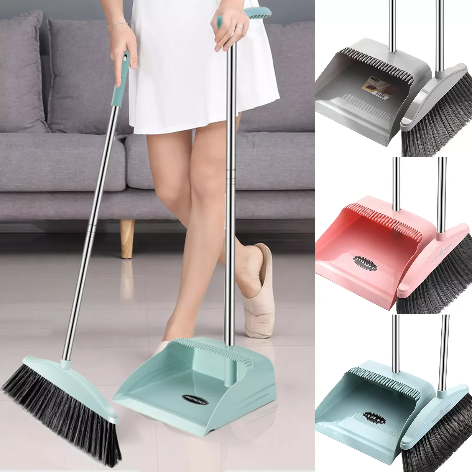 

NEW Broom And Dustpan Set Home For Floor Sweeper Garbage Cleaning Stand Broom Dustpan Set Household Cleaning Tools
