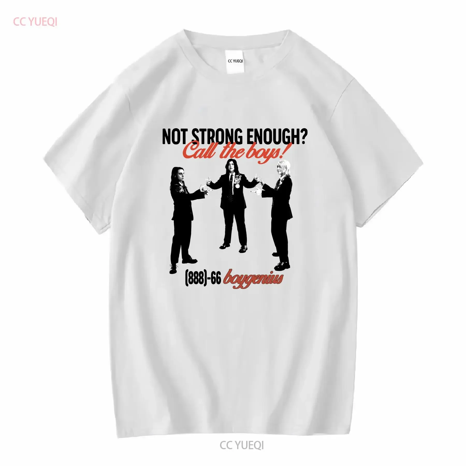 Фото Футболка Boygenius Not Strong Enough Call The Boys в стиле ретро 90-х для фанатов музыки, с длинными или короткими рукавами, винтажная, слегка состаренная №1