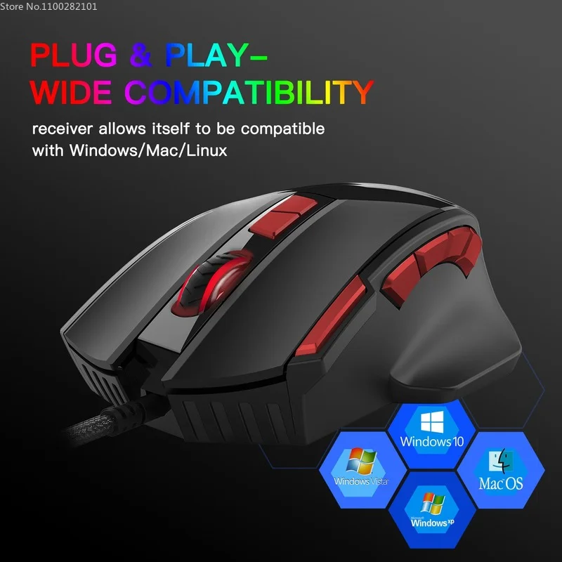 

RGB Backlight Mause New USB Gaming Mouse Computer Gamer 10 Buttons Programming 7200dpi Ergonomic Gaming Mouse for Computer A