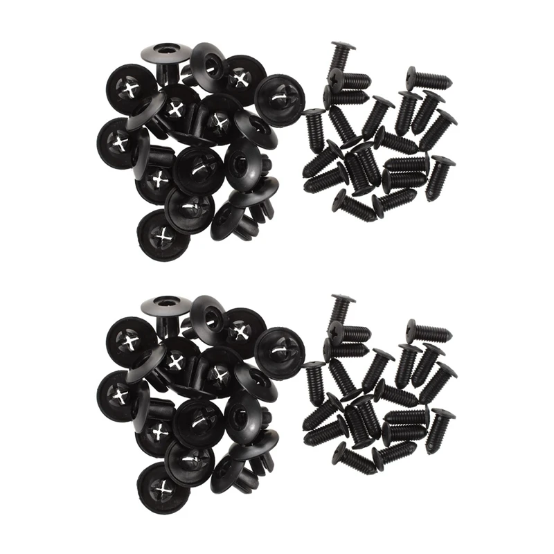 

40 Pcs 8Mm Hole Push In Expanding Screw Panel Clips Plastic Rivet Black