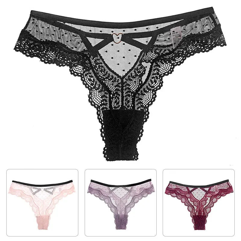 

Женские кружевные трусики-стринги в горошек, прозрачные сетчатые трусики с низкой посадкой, дышащие трусики-стринги для подтяжки бедер, экз...