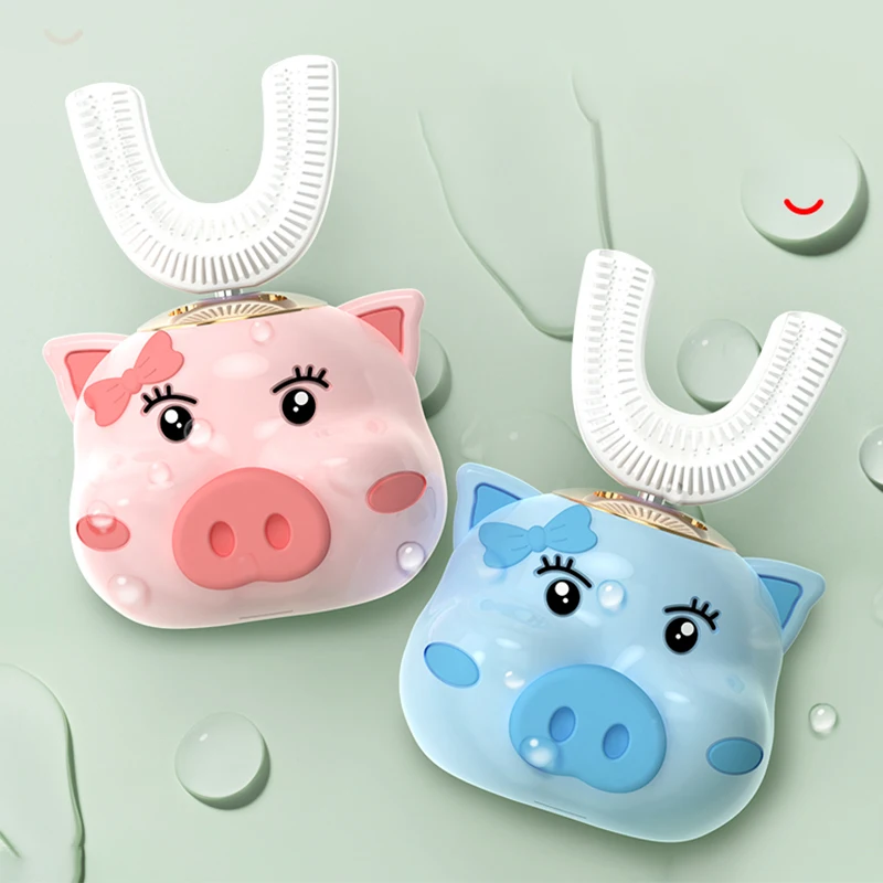

Children's U-shaped Electric Toothbrush Smart 360 Degrees Teeth Brushes USB Charging Oral Care for Teeth Cleaning Toddler Gift
