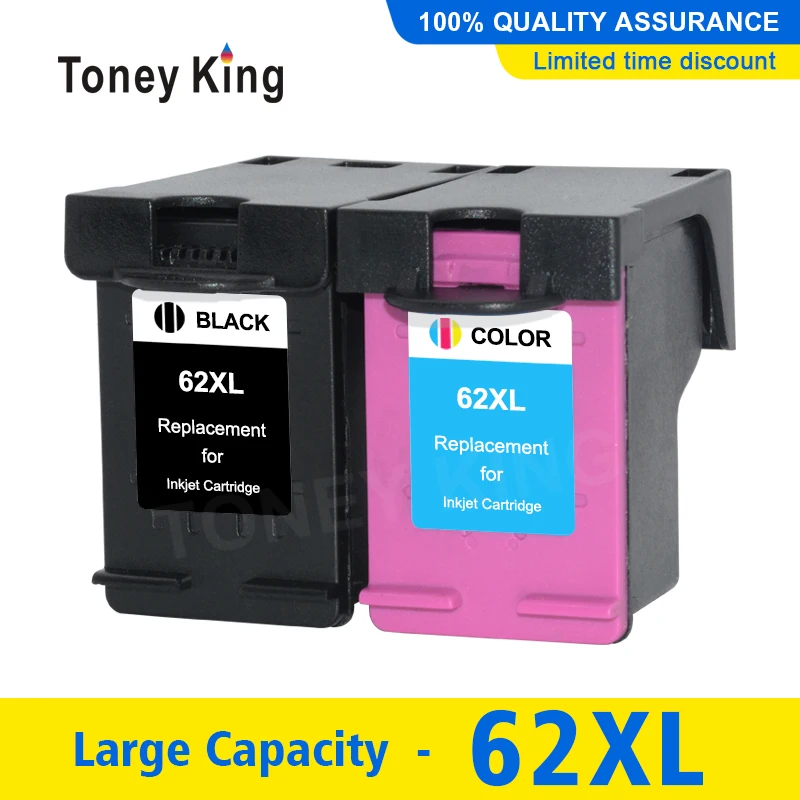 

Чернильный картридж Toney King 62XL, совместимый с принтером HP 62 XL, работает с принтером HP Officejet 5740 5741 5742 5743 5745 200 250 5744 5746