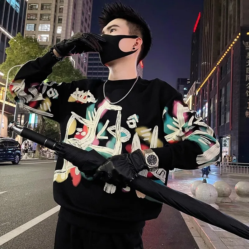 Мужской граффити пуловер