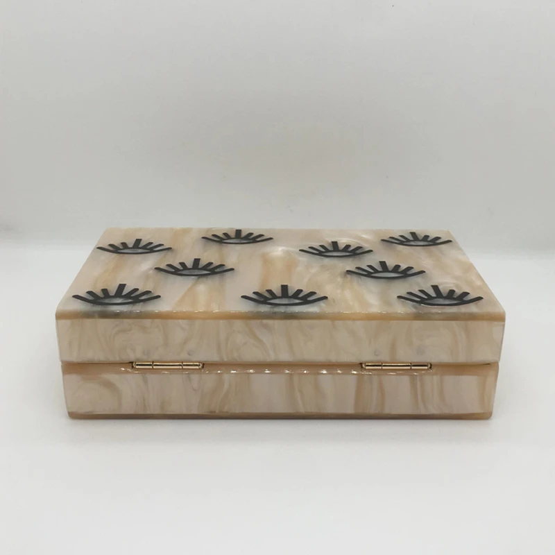 Ladies New Look Champagne Acrylic Evening Bags Luxury Patchwork Marble Hard Box Prom Party Clutch Casual Stylish Crossbody Purse