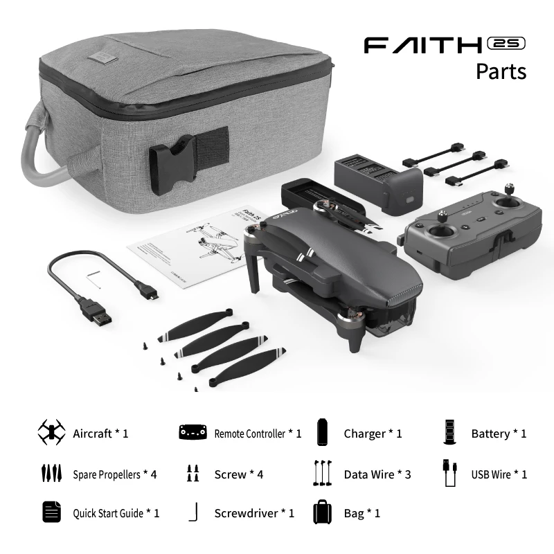 

C-FLY Faith 2S Drone Professional 4K HD Camera 3-Axis Gimbal Foldable RC Quadcopter 35min Flight 7KM CFL Faith 2 Upgrade Version