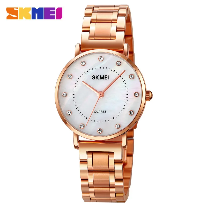 Skmei Women's Fashionable Shell Diamond Watch Casual All-Match Internet Celebrity Live Quartz Watch