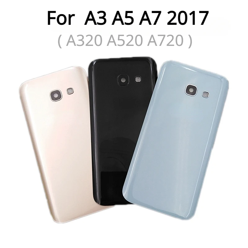 

Back Cover For Samsung Galaxy A3 A5 A7 2017 A320 A520 A720 Battery Cover Back Glass Rear Door Housing Case with Camera Lens