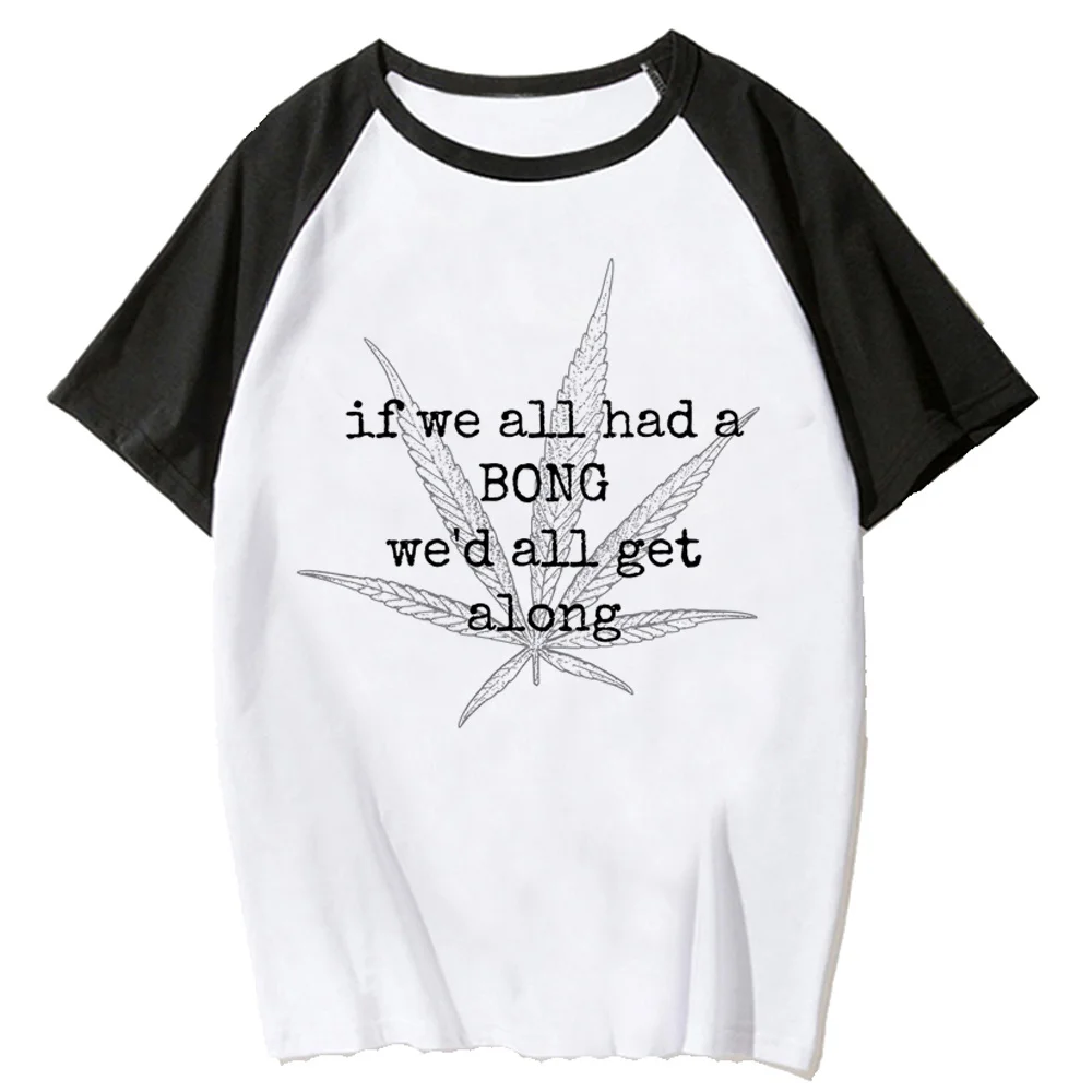 

Weed tshirt women anime streetwear Tee girl graphic comic y2k clothes
