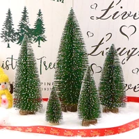 mini pine christmas tree green artificial tabletop decorations festival plastic miniature snow trees decorations for xmas m106