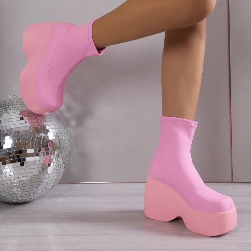 Женские осенние ботинки до щиколотки больших размеров новинка 2024 кожаные